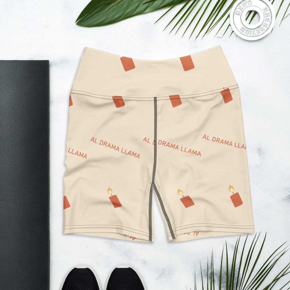 Al Drama Llama Candles Yoga Shorts Front