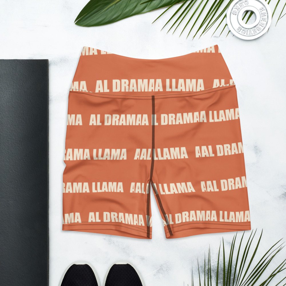 Al Drama Llama Wordmark Yoga Shorts Front