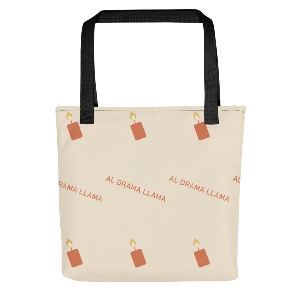 Al Drama Llama Candles Tote Bag in Black