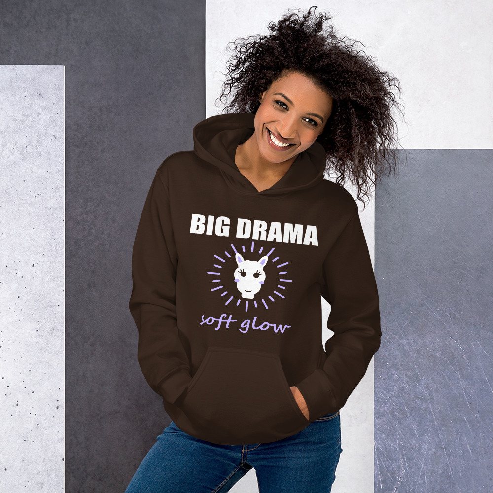 Al Drama Llama Big Drama, Soft Glow Drama Hoodie
