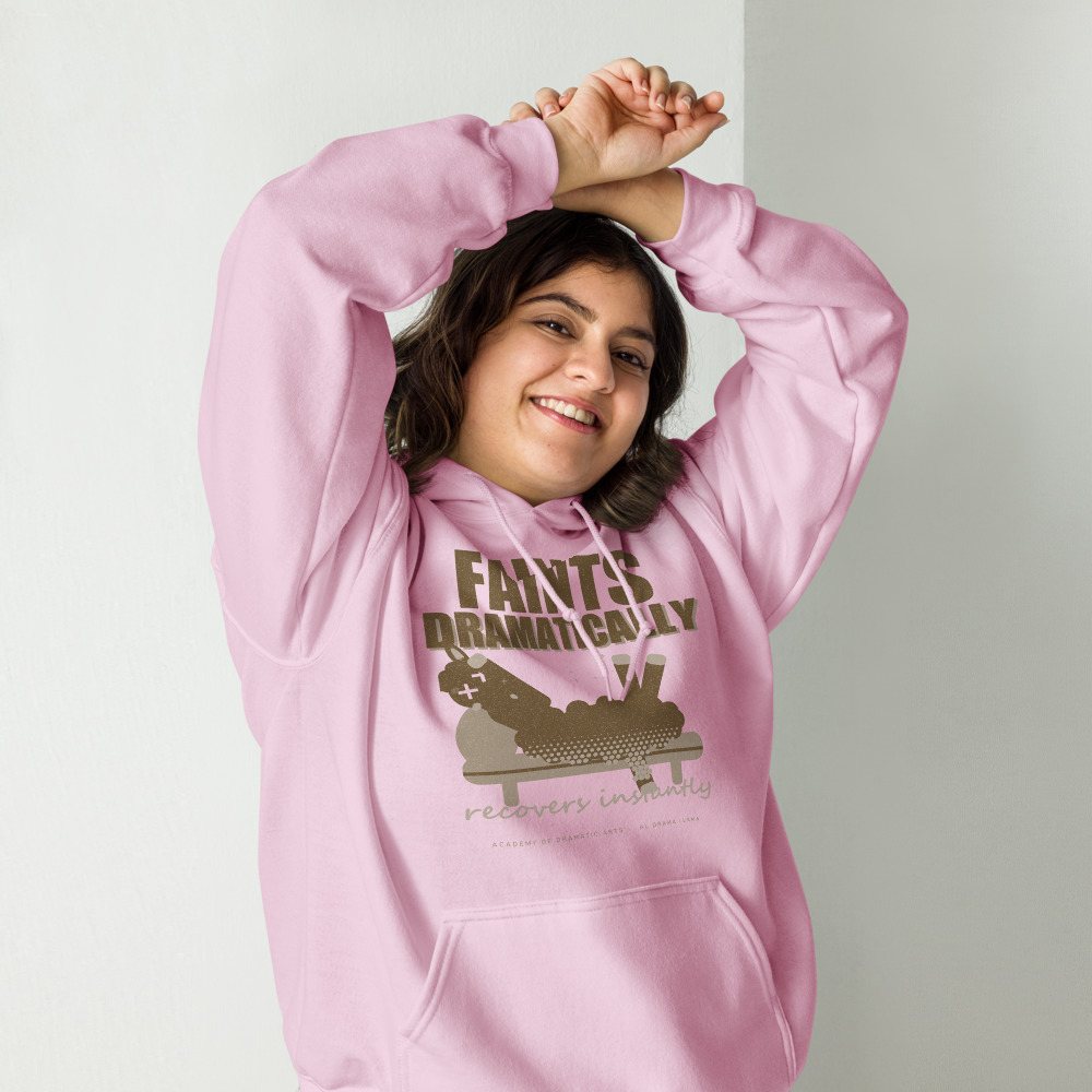 Al Drama Llama Faints Dramatically Recovers Instantly Llama Dept. Hoodie Front