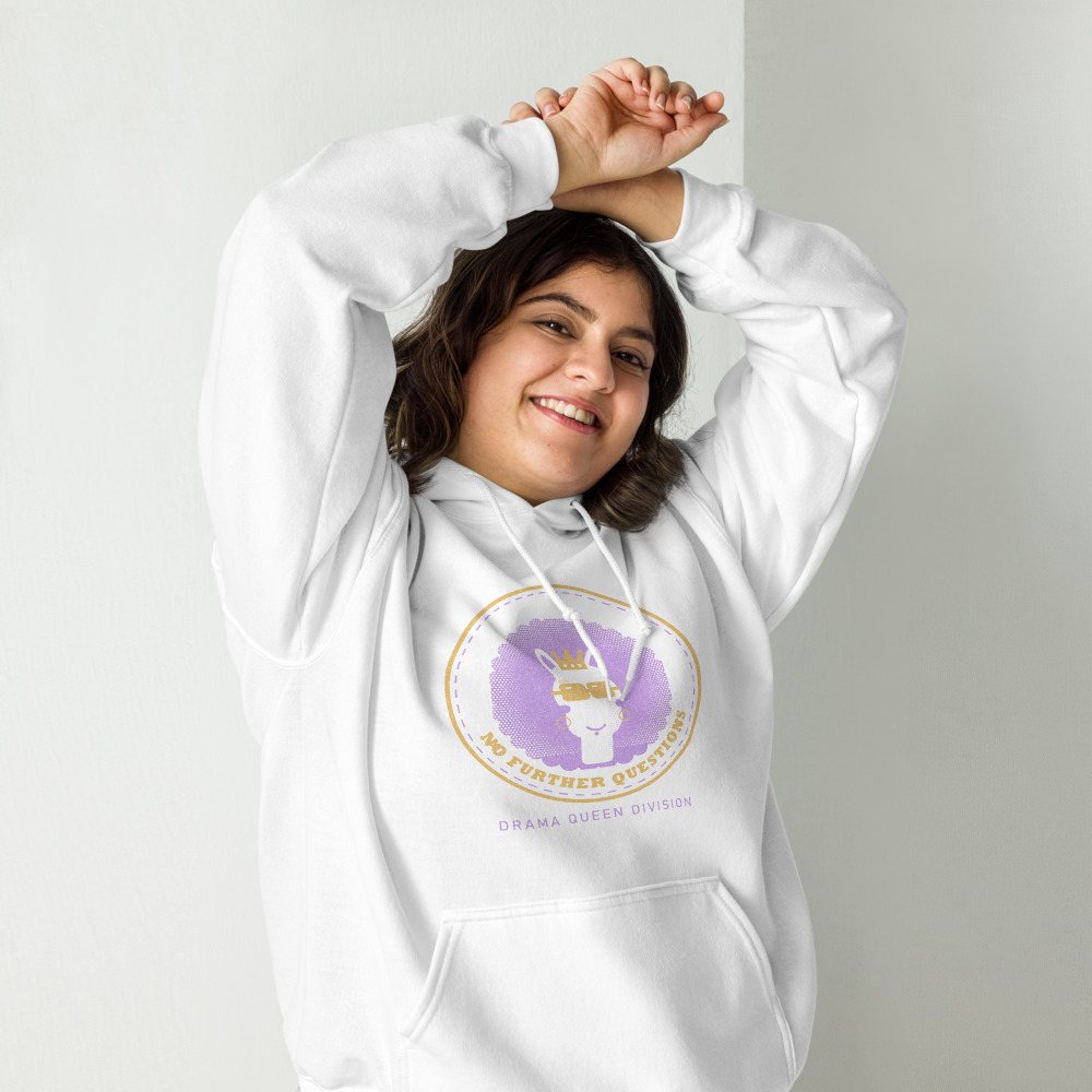 Al Drama Llama Self-Appointed Royalty Badge Llama Dept. Hoodie Front