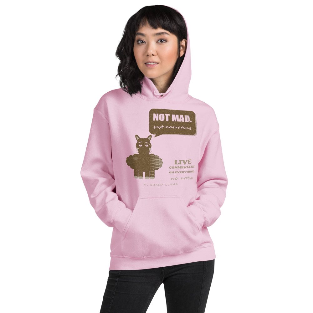 Al Drama Llama Not Mad Just Narrating Llama Dept. Hoodie Front