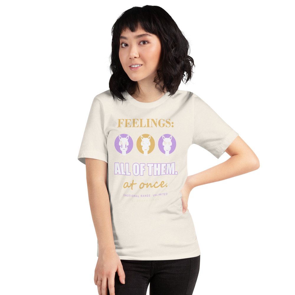 Al Drama Llama Feelings All Of Them Llama Dept. Tee Front