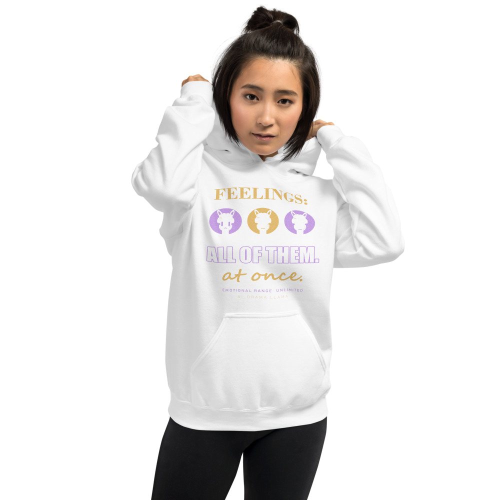 Al Drama Llama Feelings All Of Them Llama Dept. Hoodie Front