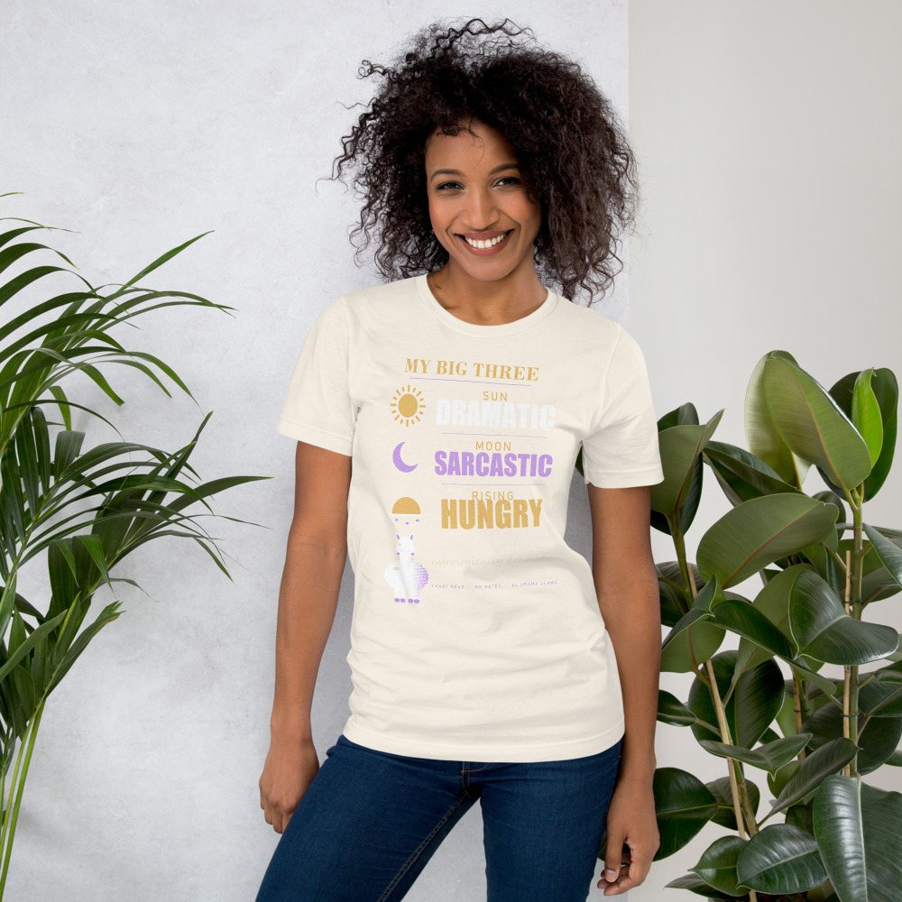 Al Drama Llama My Big Three Chart Llama Dept. Tee Front