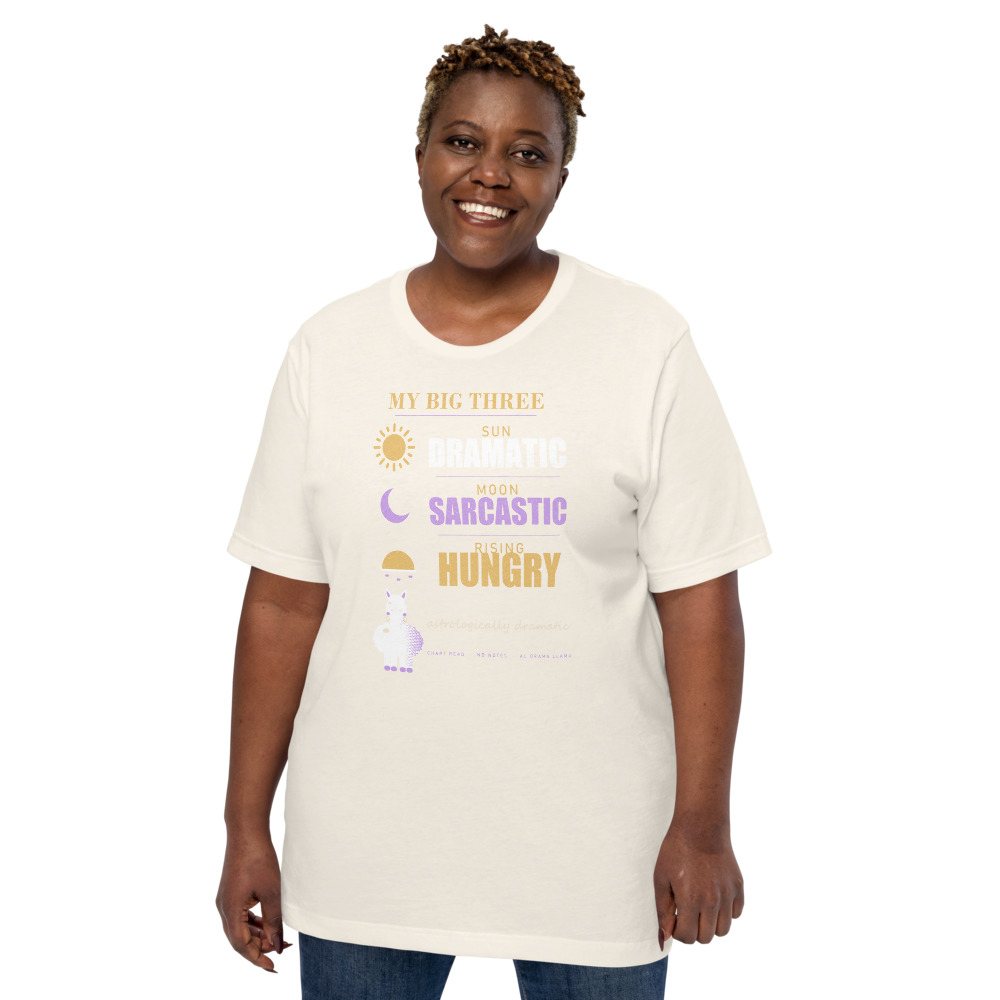 Al Drama Llama My Big Three Chart Llama Dept. Tee Front