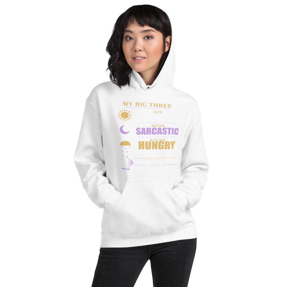 Al Drama Llama My Big Three Chart Llama Dept. Hoodie Front