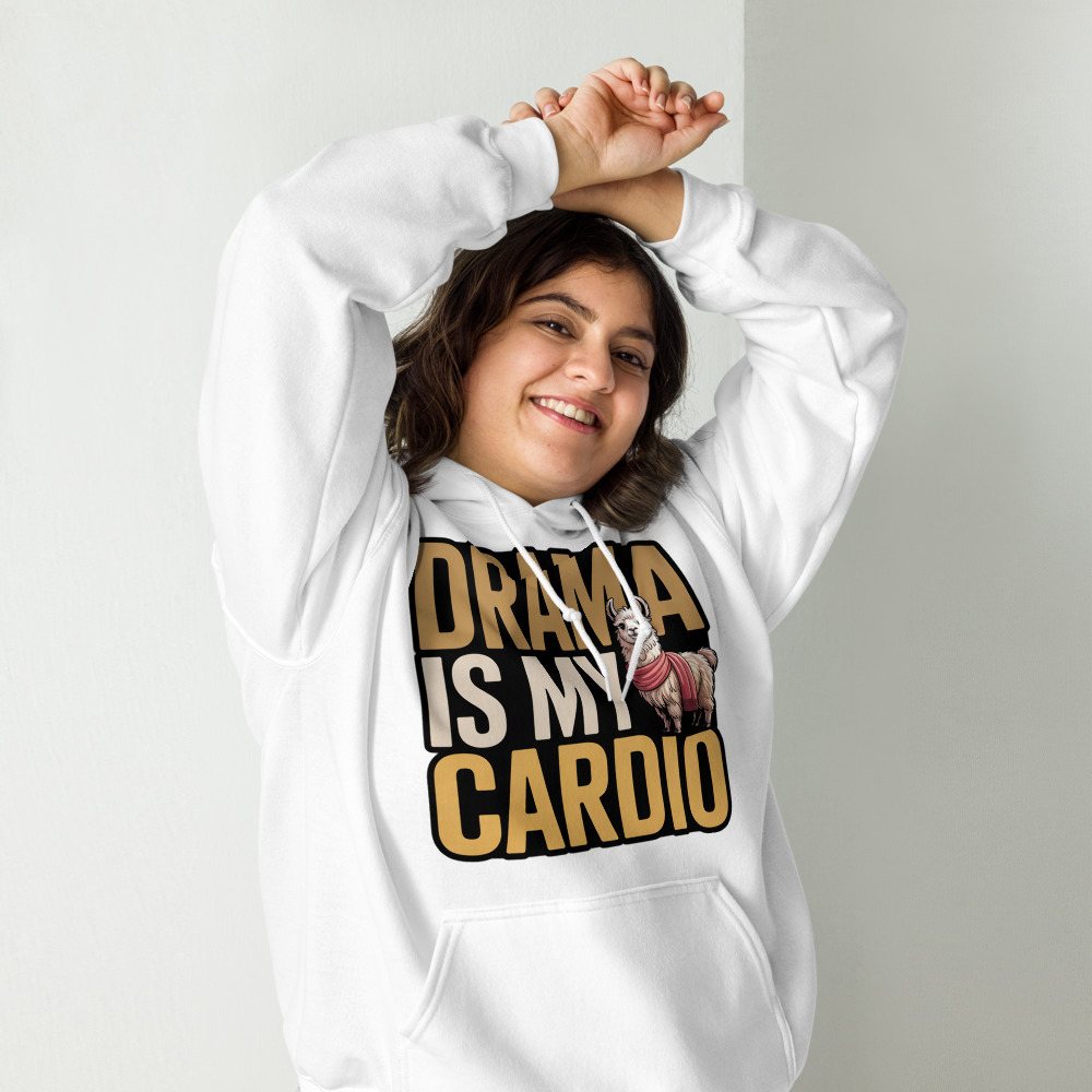 Al Drama Llama Drama Is My Cardio Hoodie Front