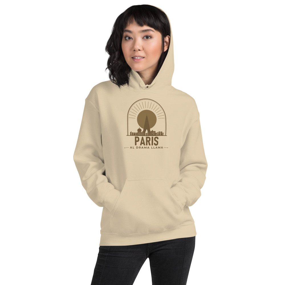 Al Drama Llama Paris Skyline Hoodie Front