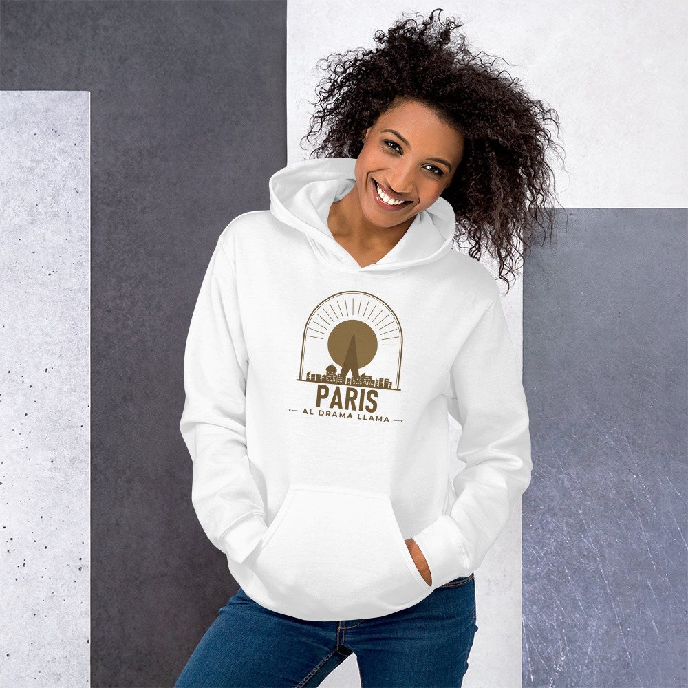 Al Drama Llama Paris Skyline Hoodie Front