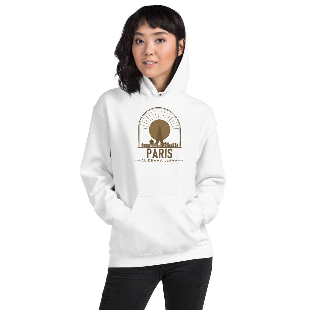 Al Drama Llama Paris Skyline Hoodie Front