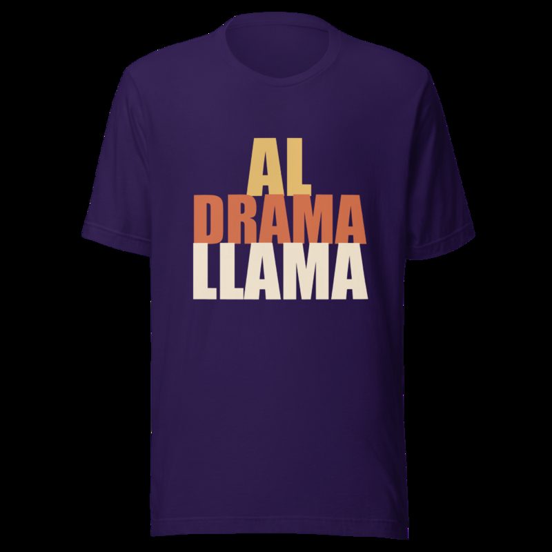 Al Drama Llama Stacked Tee Team Purple