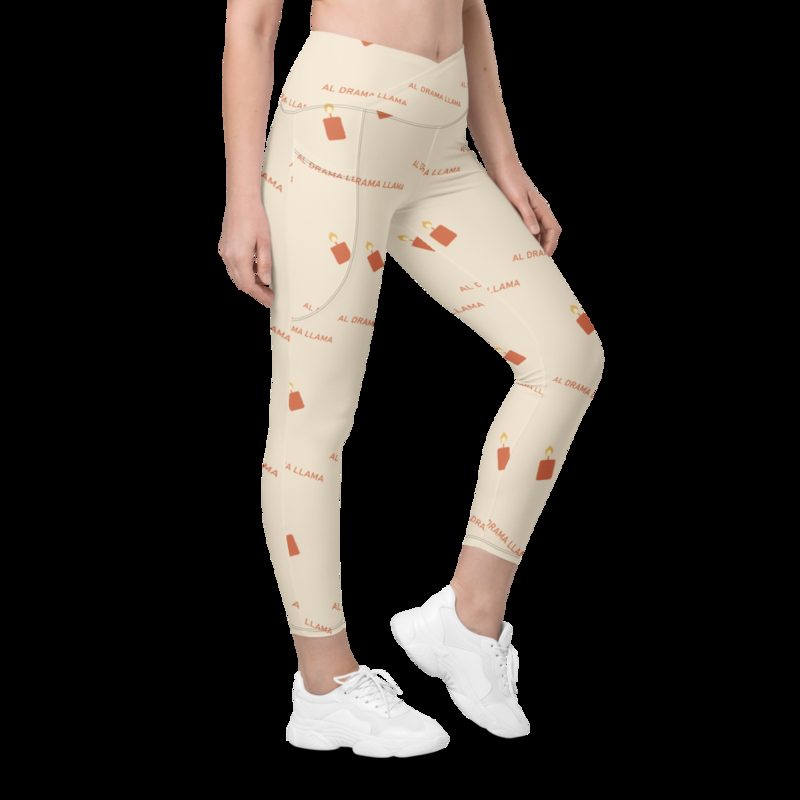 Al Drama Llama Candles Leggings White
