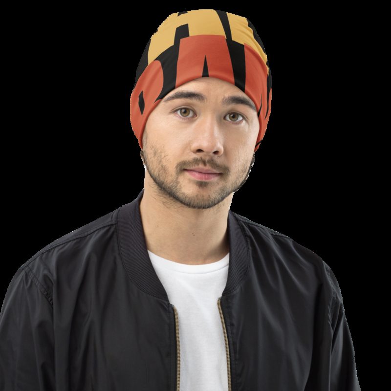 Al Drama Llama Stacked Beanie White