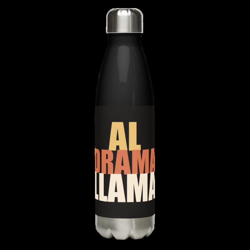 Al Drama Llama Stacked Water Bottle Black