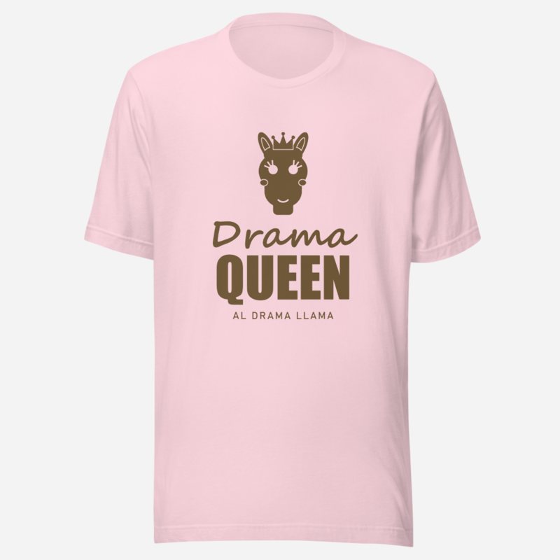 Al Drama Llama Drama Queen (crowned llama) Drama Tee Soft Pink