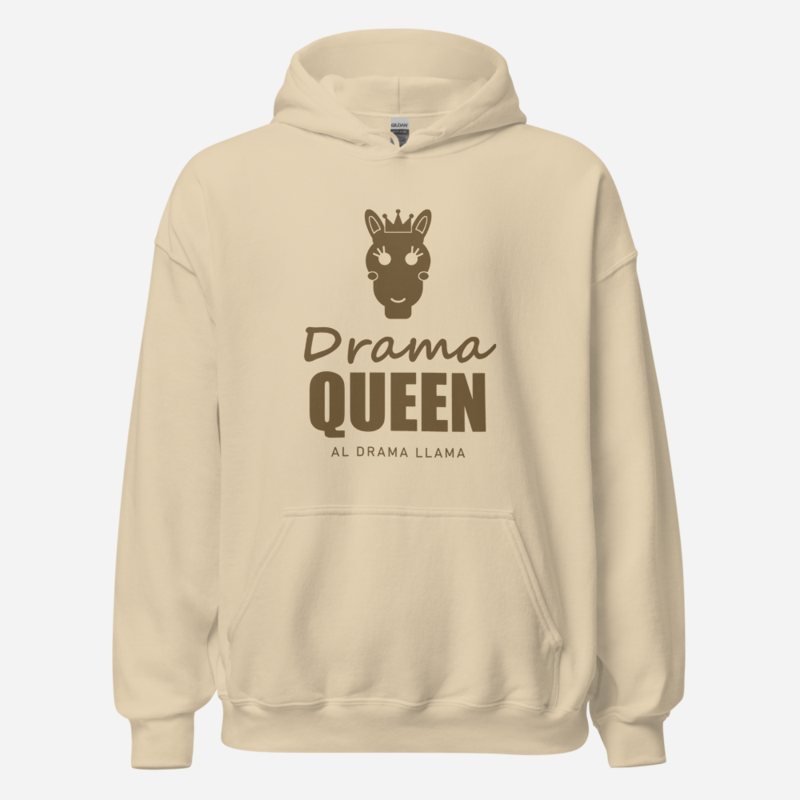 Al Drama Llama Drama Queen (crowned llama) Drama Hoodie