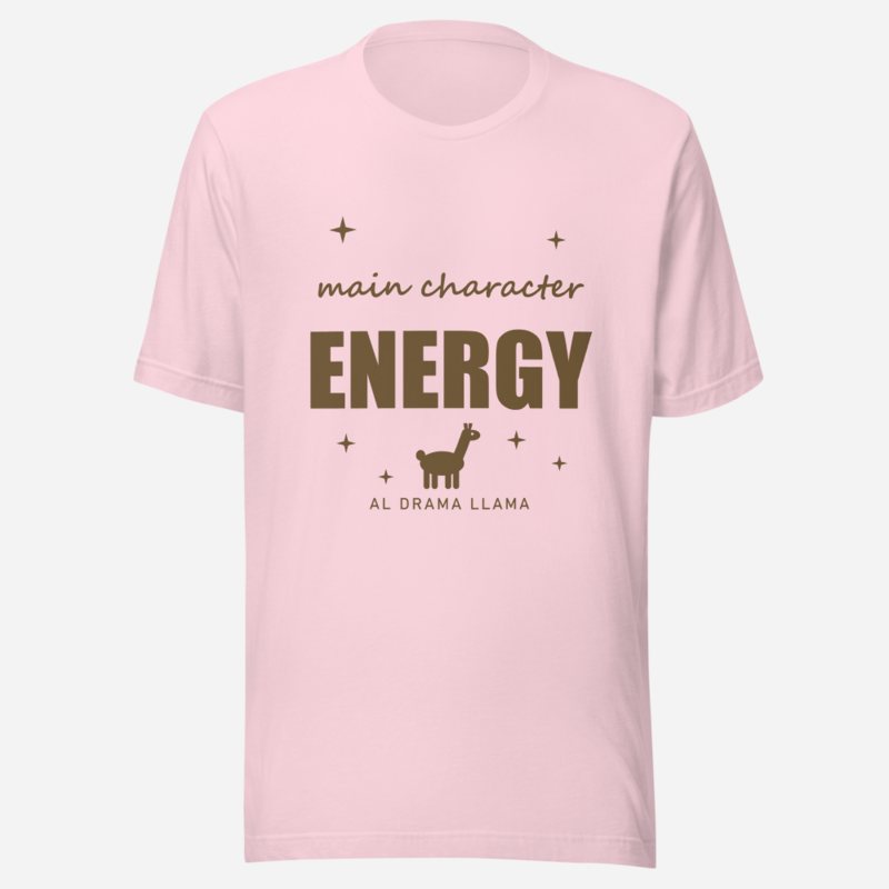 Al Drama Llama Main Character Energy Drama Tee Soft Pink