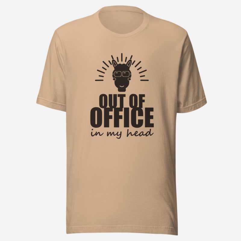 Al Drama Llama Out Of Office, In My Head Comic Relief Tee in Tan
