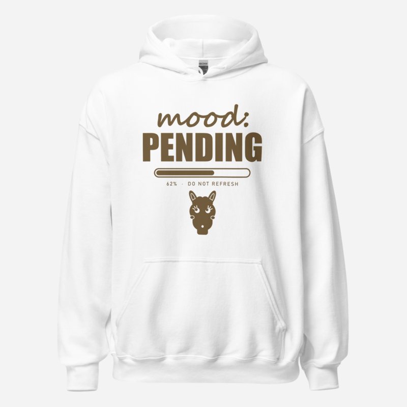 Al Drama Llama Mood: Pending Comic Relief Hoodie White