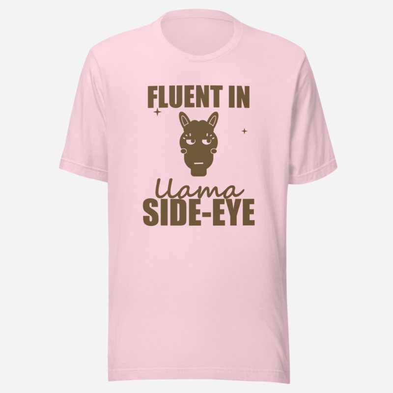 Al Drama Llama Fluent In Llama Side-Eye Comic Relief Tee Soft Pink