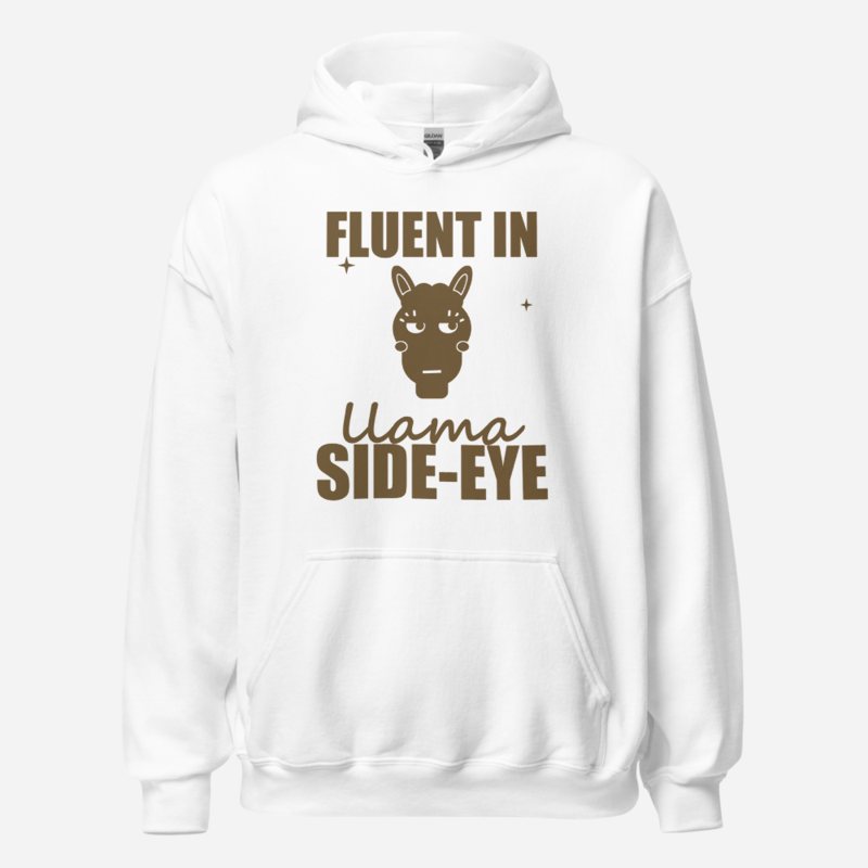Al Drama Llama Fluent In Llama Side-Eye Comic Relief Hoodie White