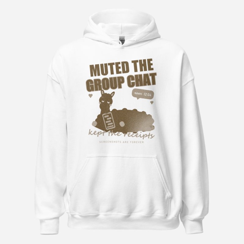 Al Drama Llama Muted The Group Chat Llama Dept. Hoodie in White