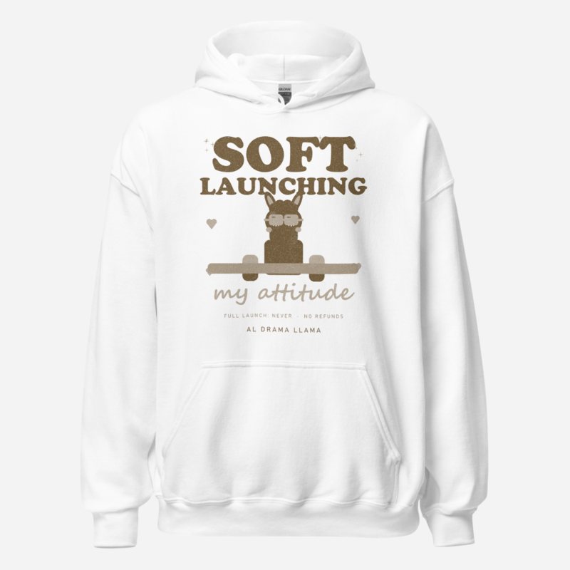 Al Drama Llama Soft Launching My Attitude Llama Dept. Hoodie in White