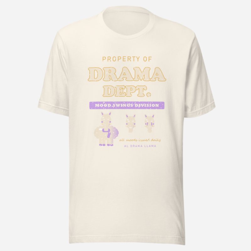 Al Drama Llama Property Of Drama Dept Llama Dept. Tee Vintage White