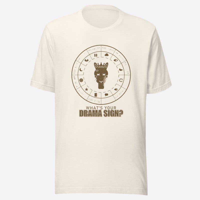 Al Drama Llama Whats Your Drama Sign Llama Dept. Tee in Vintage White
