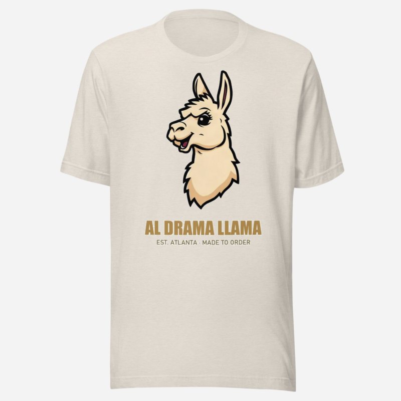 Al Drama Llama Real Logo Llama Dept. Tee Heather Dust