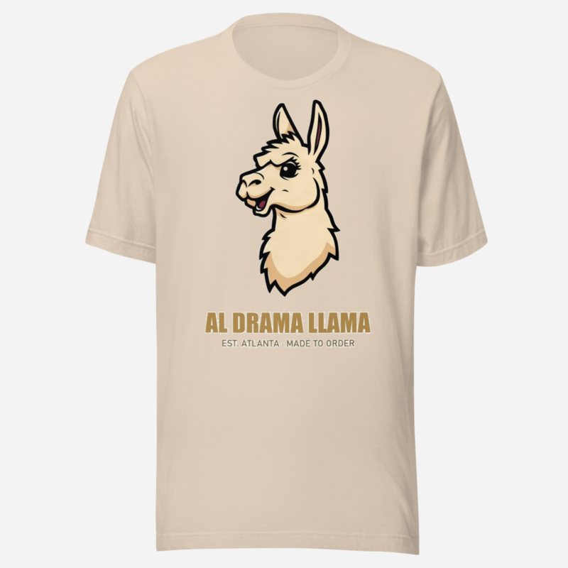 Al Drama Llama Real Logo Llama Dept. Tee Soft Cream