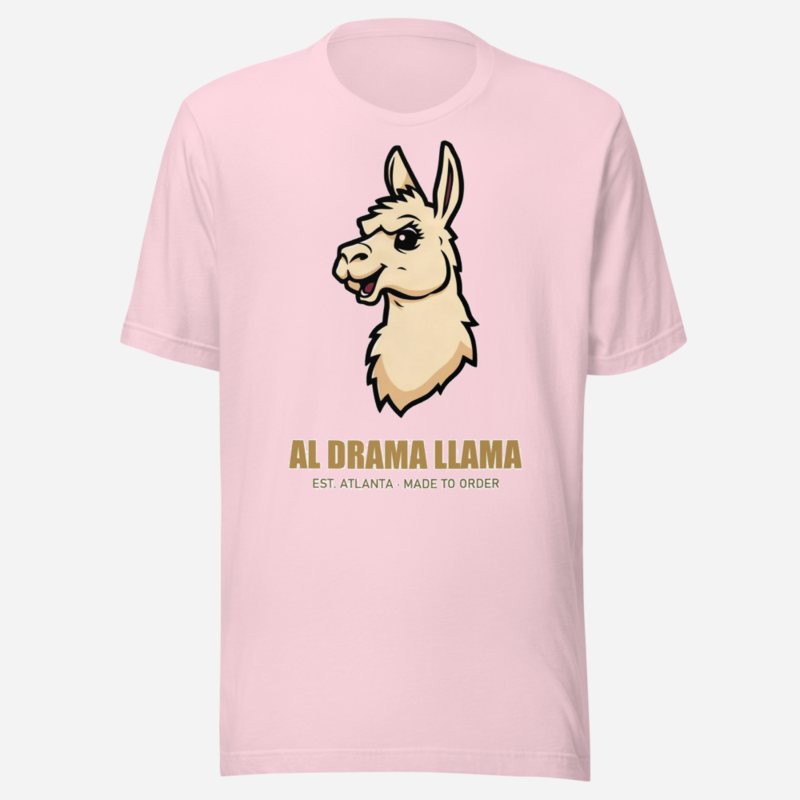 Al Drama Llama Real Logo Llama Dept. Tee Soft Pink