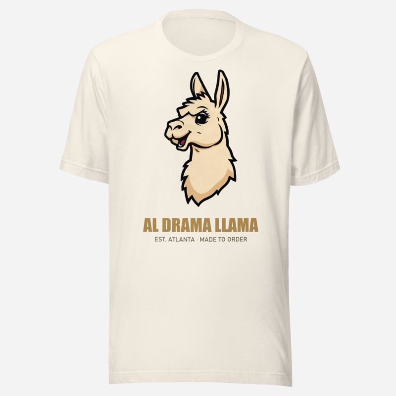 Al Drama Llama Real Logo Llama Dept. Tee Vintage White