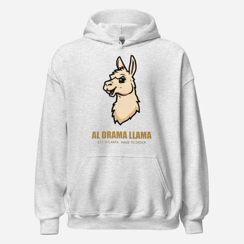 Al Drama Llama Real Logo Llama Dept. Hoodie Ash