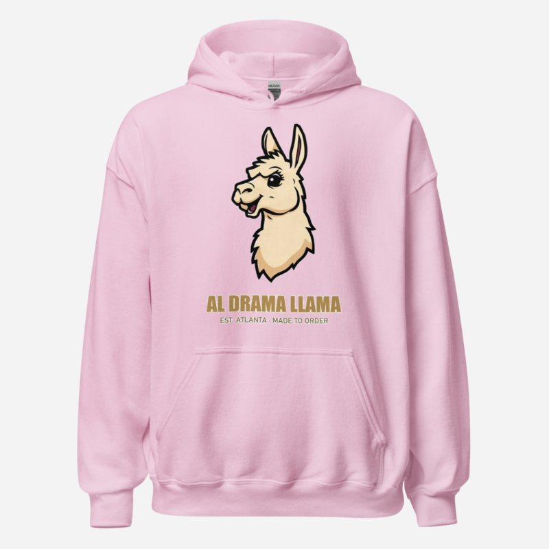 Al Drama Llama Real Logo Llama Dept. Hoodie Light Pink