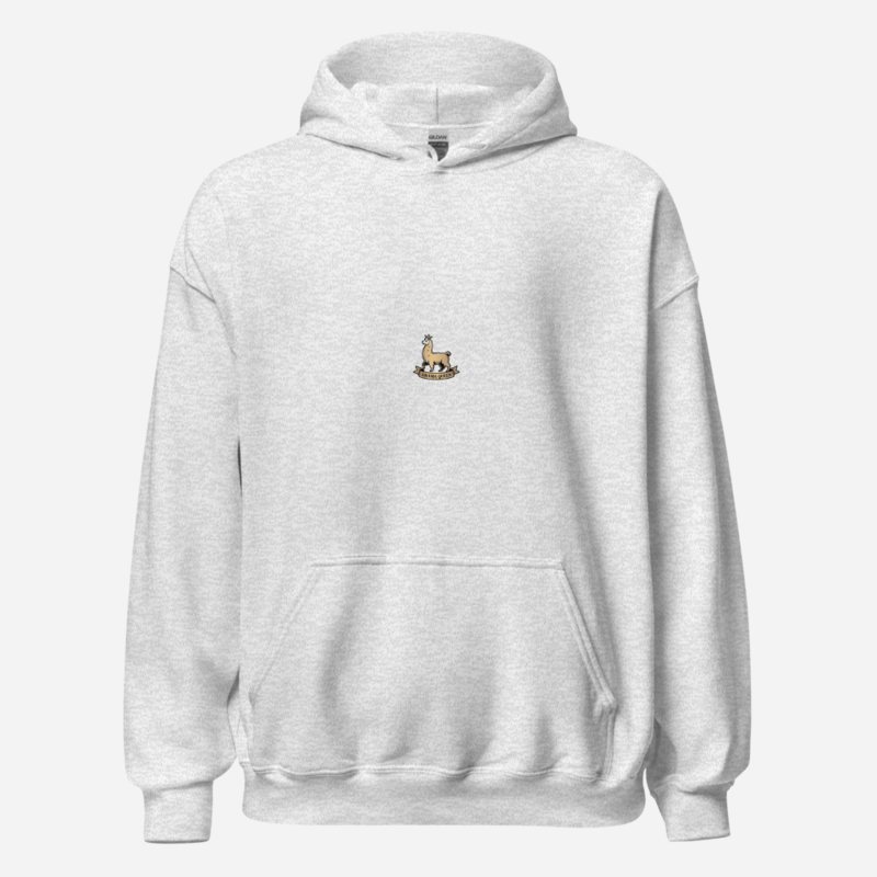 Al Drama Llama Heraldic Crest Hoodie Ash