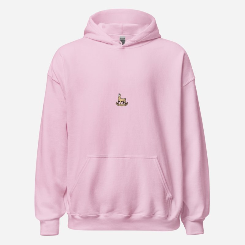 Al Drama Llama Heraldic Crest Hoodie Light Pink