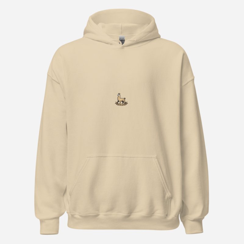 Al Drama Llama Heraldic Crest Hoodie Sand