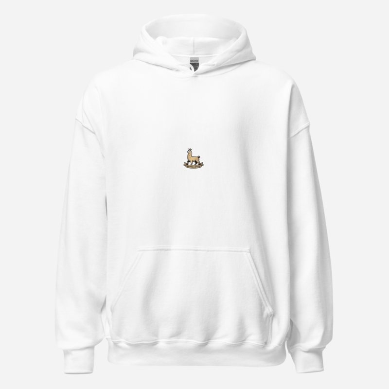Al Drama Llama Heraldic Crest Hoodie White