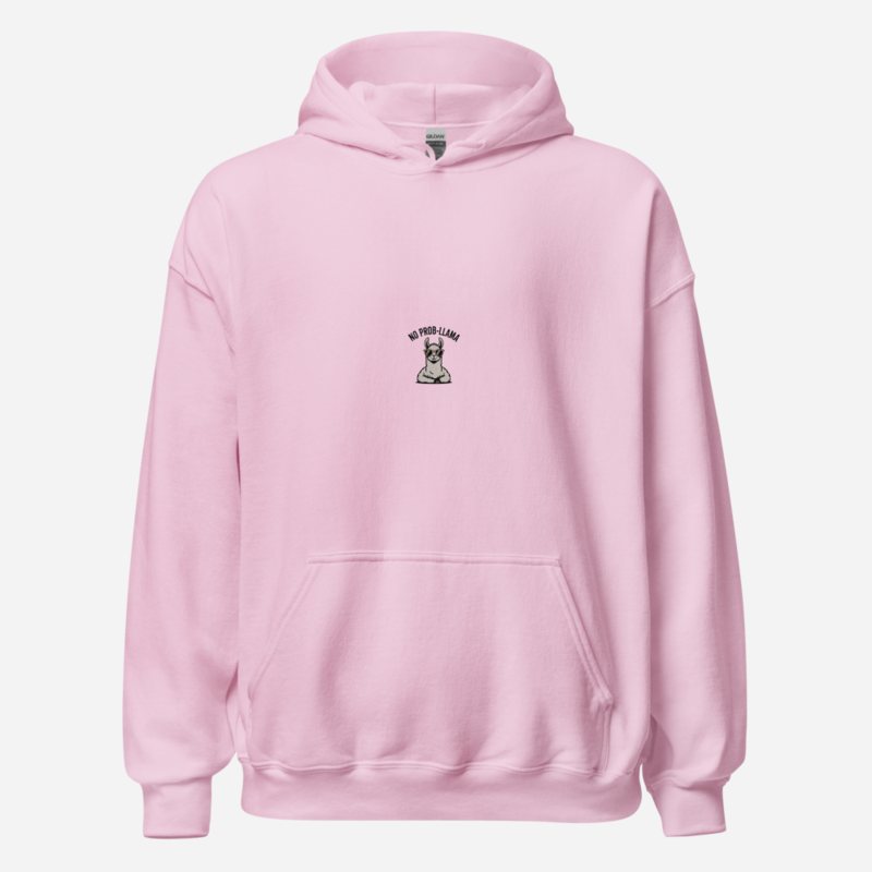 Al Drama Llama No Prob-Llama Hoodie Light Pink