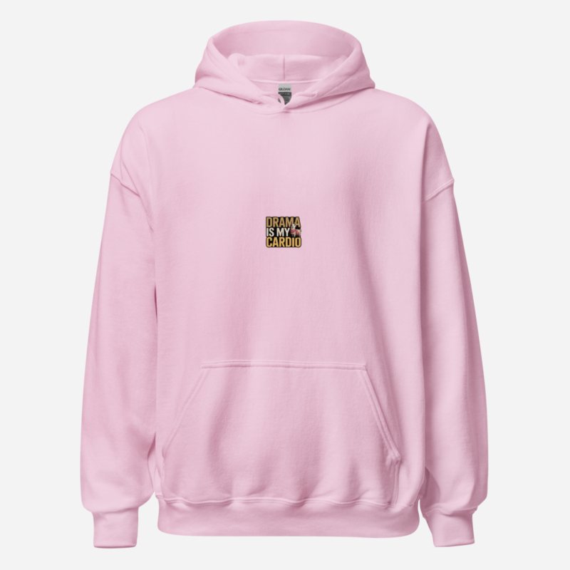 Al Drama Llama Drama Is My Cardio Hoodie Light Pink