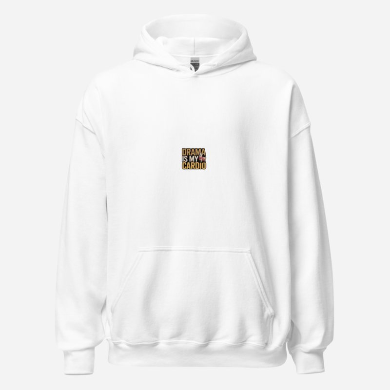 Al Drama Llama Drama Is My Cardio Hoodie White
