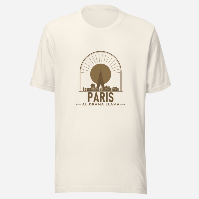 Al Drama Llama Paris Skyline Tee Vintage White