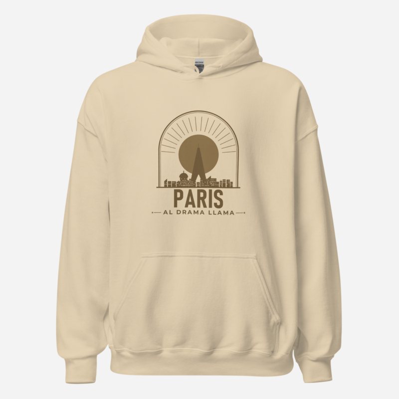 Al Drama Llama Paris Skyline Hoodie Sand