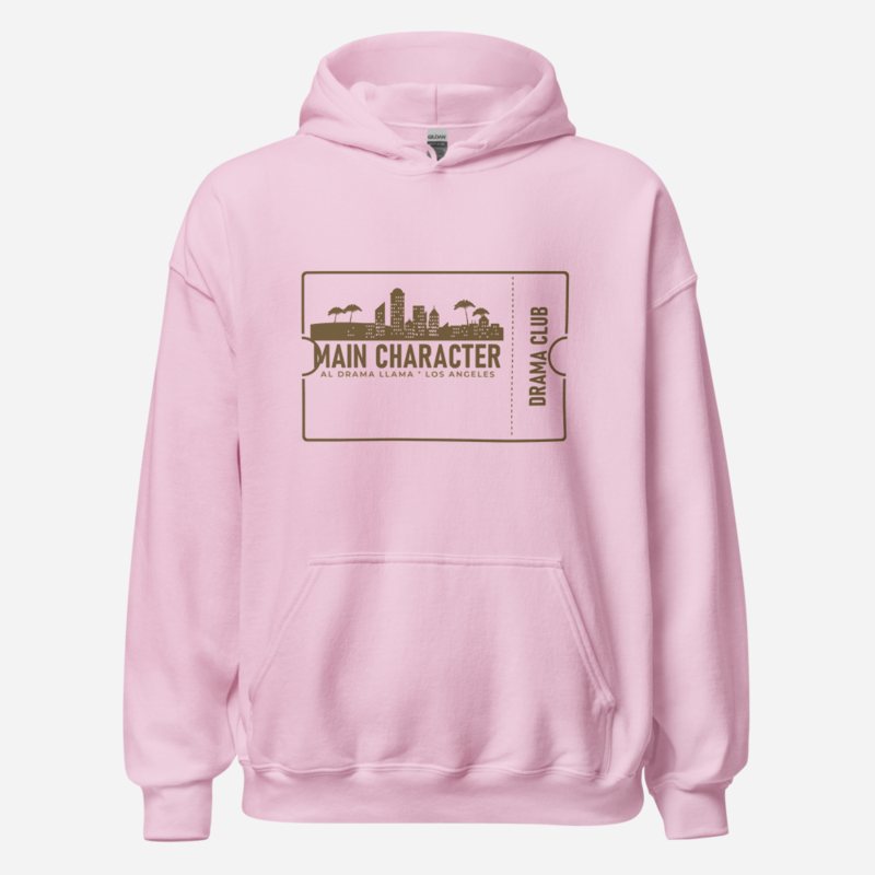 Al Drama Llama Main Character Ticket Hoodie in Light Pink