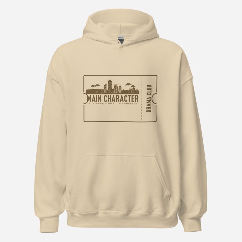 Al Drama Llama Main Character Ticket Hoodie Sand