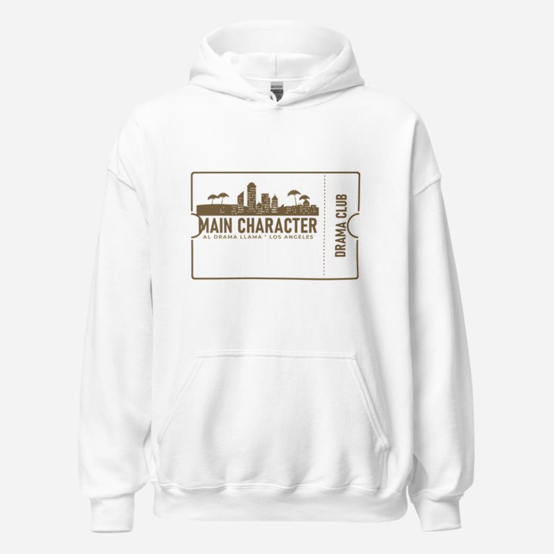 Al Drama Llama Main Character Ticket Hoodie White