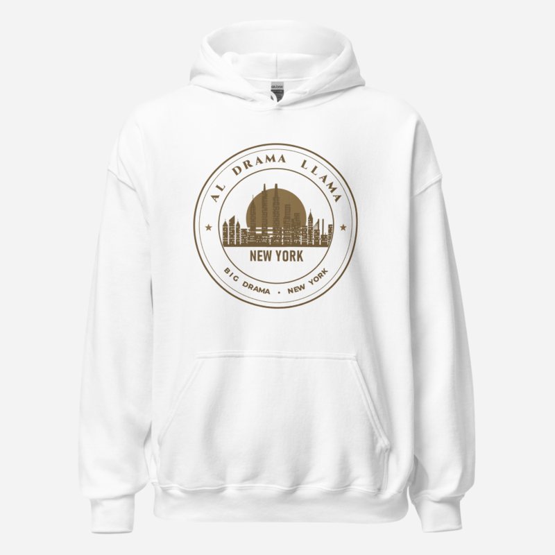 Al Drama Llama New York Crest Hoodie White